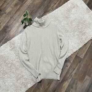 Banana Republic Filpucci Size Small Beige Turtleneck Wool Cashmere Blend Sweater
